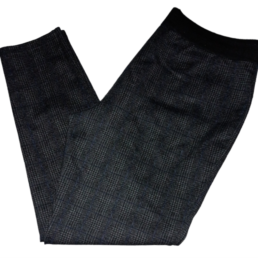 Talbots Gray Pointe Knit Leggings With Contrasting Elastic Waist Size L